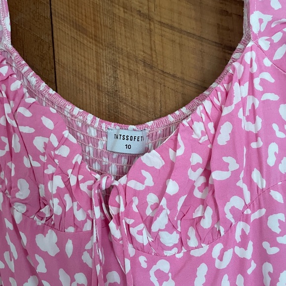 Pink leopard “that’s so fetch” mini dress - Picture 2 of 3